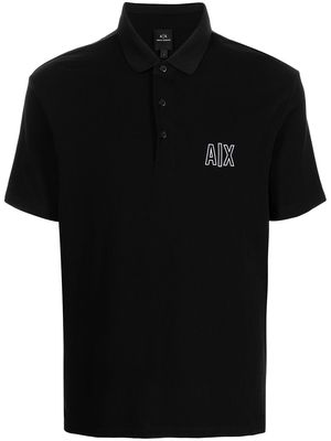 Armani Exchange logo-print polo shirt - Black