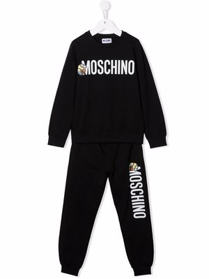 Moschino Kids logo-print tracksuit set - Black