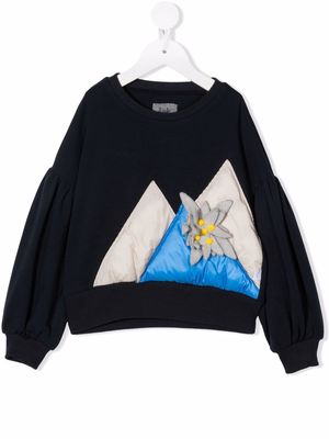 Il Gufo appliqué-detail cotton sweatshirt - Blue