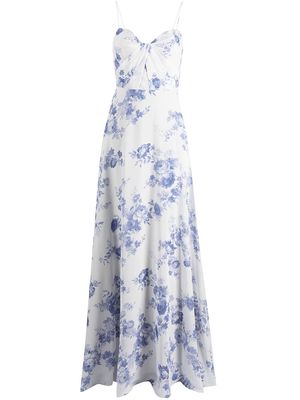 Marchesa Notte Bridesmaids floral-print floor-length gown - White