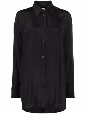 There Was One long-sleeve button-up overshirt - Black