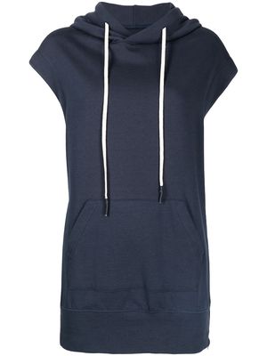 Yohji Yamamoto drawstring sleeveless hoodie - Blue