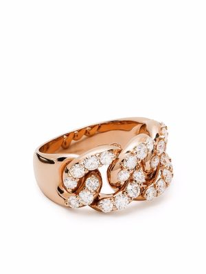 LEO PIZZO 18kt rose gold diamond Groumette ring - Pink