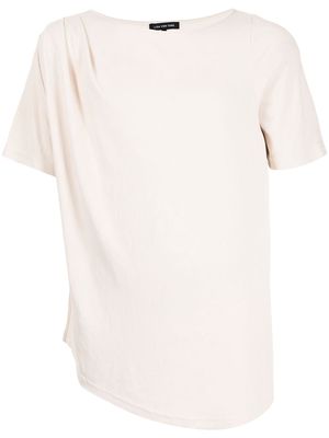 Lisa Von Tang asymmetric short-sleeve T-shirt - White
