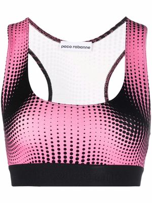 Paco Rabanne graphic-print racerback cropped top - Pink