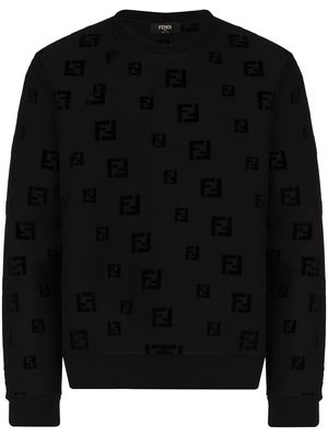 Fendi FF-motif chenille sweatshirt - Black