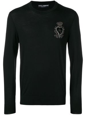 Dolce & Gabbana embroidered logo jumper - Black