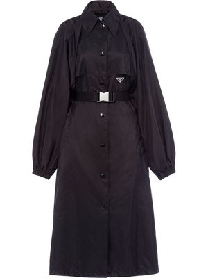 Prada belted Re-Nylon raincoat - Black