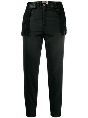 Moschino Pre-Owned fringed cropped trousers - Black