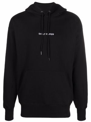 Daily Paper logo-print cotton hoodie - Black