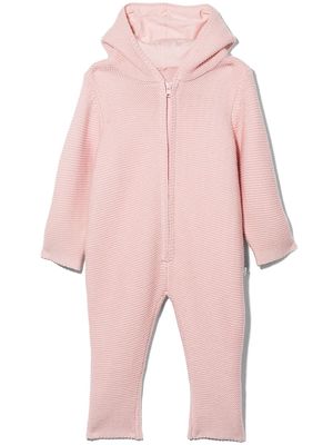 Stella McCartney Kids bunny ears zipped knitted babygrow - Pink