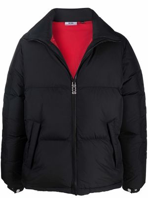 Gcds logo-patch high-neck padded jacket - Black