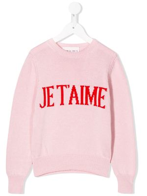 Alberta Ferretti Kids slogan embroidered jumper - Pink