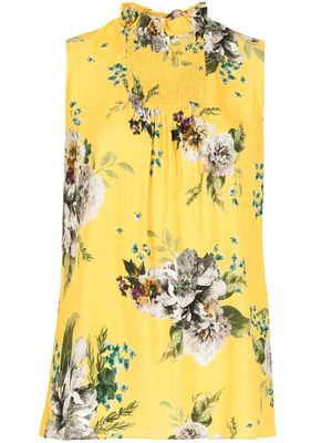 Erdem Ralph Carnation Bouquet-print top - Yellow
