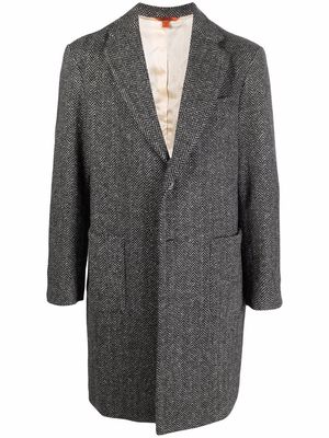 Barena chevron-knit single-breasted coat - Black