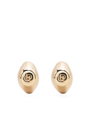 d'heygere engraved logo earrings - Gold