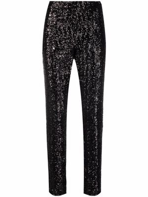 Les Hommes stretch-fit sequin embellished trousers - Black