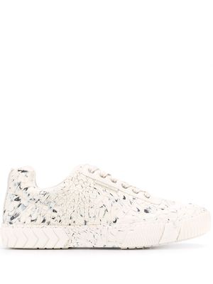 Both textured style sneakers - White