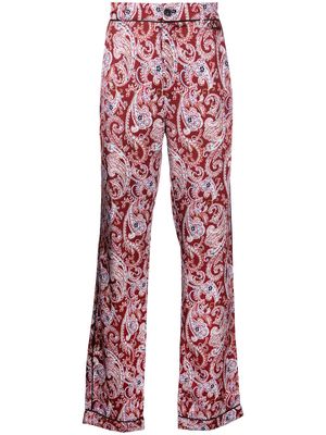 AMIRI paisley-print contrast-trim straight-leg pyjama trousers - Pink