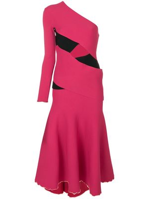 Proenza Schouler asymmetric flared midi dress - Pink