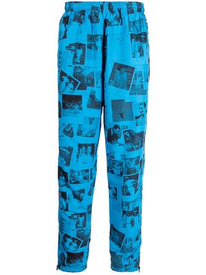 Lacoste polaroid-print track trousers - Blue
