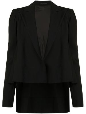 Yohji Yamamoto high-low blazer - Black