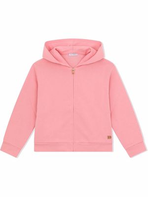Dolce & Gabbana Kids zip-front cotton hoodie - Pink