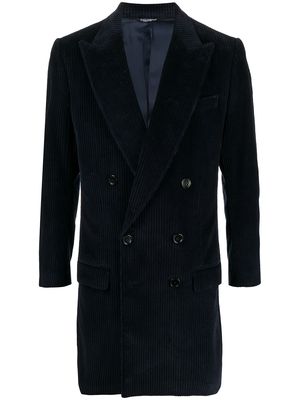 Dolce & Gabbana double-breasted tailored coat - Blue