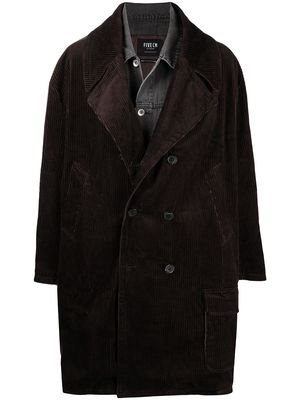 FIVE CM panelled midi coat - Brown