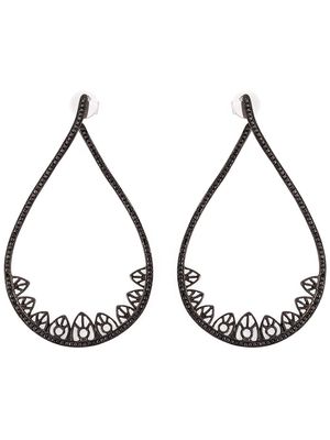 Joëlle Jewellery gothic teardrop diamond earrings - Black