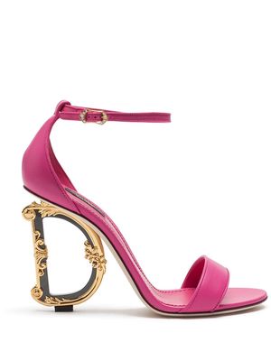 Dolce & Gabbana 105 mm Keira baroque logo sandals - Pink