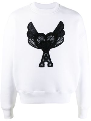 AMI Paris Ami de Coeur embroidered sweatshirt - White