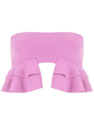 Clube Bossa Turbe ruffle-embellished bandeau bikini top - Pink