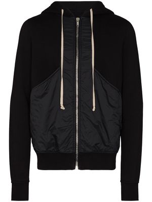 Rick Owens DRKSHDW panelled drawstring hoodie - Black