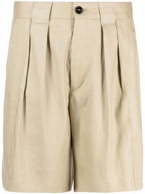 Closed pleated shorts - Green
