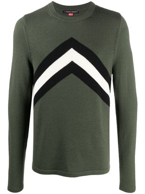 Perfect Moment chevron stripe knitted jumper - Green