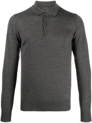 Emporio Armani polo collar jumper - Grey