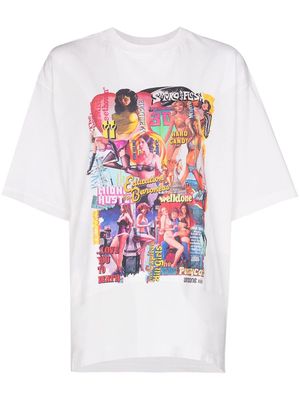 We11done Movie Collage cotton T-shirt - White