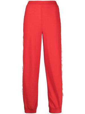 Stella McCartney logo-stripe wool track pants - Red