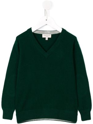 Cashmirino V-neck knitted jumper - Green