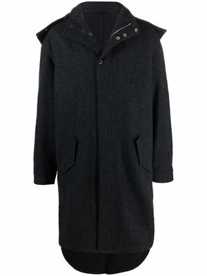 Kenzo mid-length wool parka coat - Grey