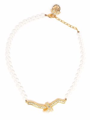 Erdem crystal knot necklace - Neutrals