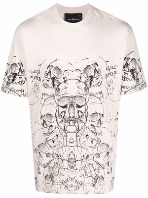 John Richmond skull-print cotton T-shirt - Neutrals