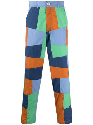 Comme Des Garçons Shirt patchwork pattern cotton trousers - Blue