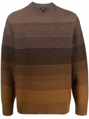 Theory gradient-effect knit jumper - Brown
