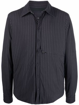 Sease stripe-print pocket shirt jacket - Grey