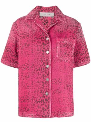 Golden Goose leopard-print short-sleeve shirt - Pink