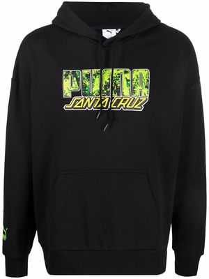 PUMA logo-print pullover hoodie - Black