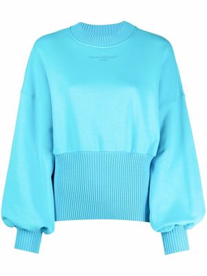 MSGM embroidered-logo cotton sweatshirt - Blue