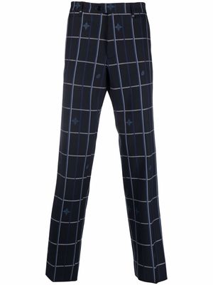 ETRO checked straight-leg tailored trousers - Blue